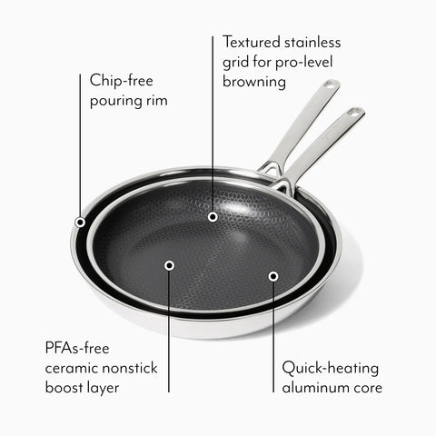 GreenPan Spectra Thermobond Hybrid Ceramic Nonstick 2-Piece Skillet Set, 10" & 12"