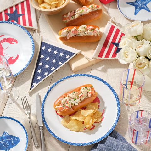 Sur La Table Seaside Crab Melamine Dinner Plate