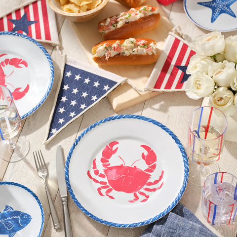 Sur La Table Seaside Crab Melamine Dinner Plate