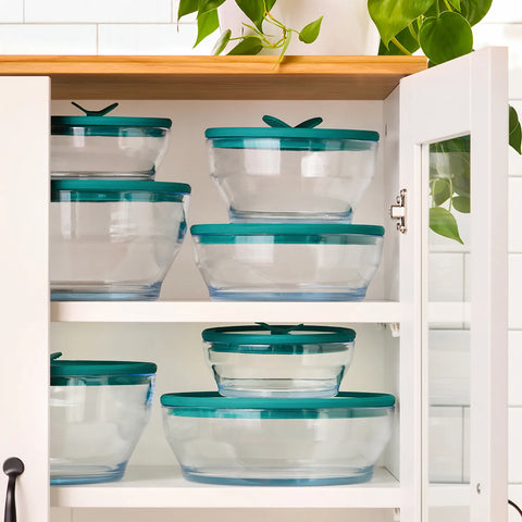 Anyday 8-Cup Round Glass Container