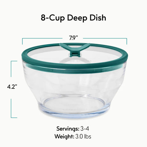 Anyday 8-Cup Round Glass Container