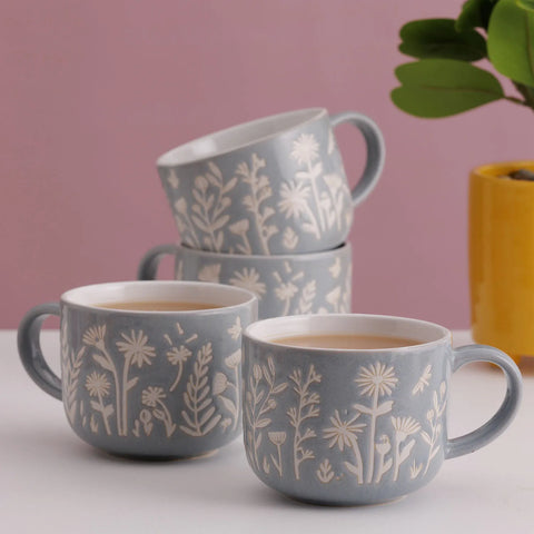 Mason Cash In the Meadow Blue Daisy Mug, Set of 4