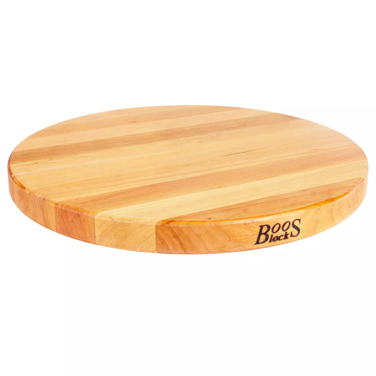John Boos Maple Edge-Grain Round Cutting Board, 1.5" Thick