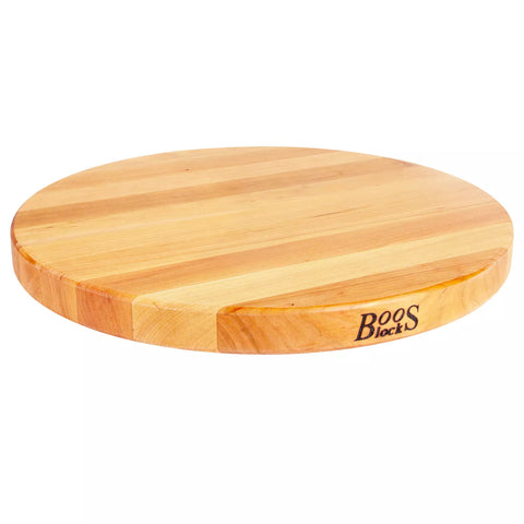 John Boos Maple Edge-Grain Round Cutting Board, 1.5" Thick
