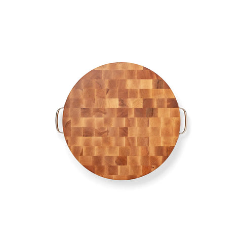 John Boos Maple End-Grain Round Chopping Block w/ Handles, 18" x 3"