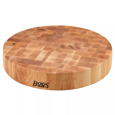 John Boos Maple End-Grain Round Chopping Block, 18" x 3"