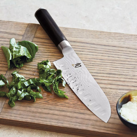 Shun Classic Hollow-Edge Santoku, 7"