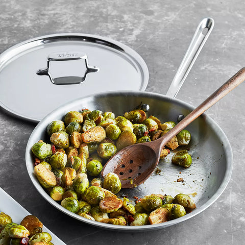 All-Clad D5 Brushed Stainless Steel Skillets w/ Lid