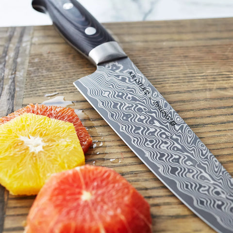 Bob Kramer Stainless Damascus Narrow Chef’s Knife by Zwilling J.A. Henckels, 8"