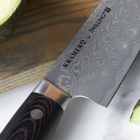 Bob Kramer Stainless Damascus Narrow Chef’s Knife by Zwilling J.A. Henckels, 8"