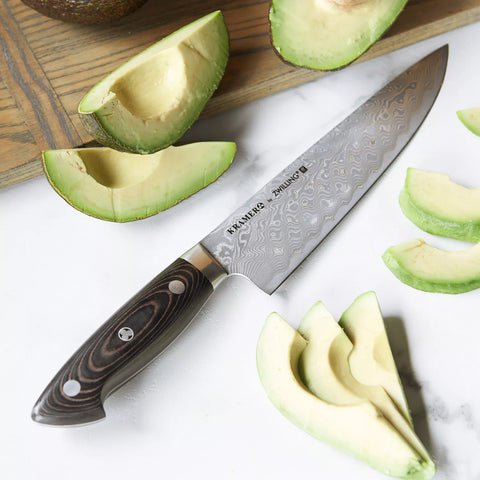 Bob Kramer Stainless Damascus Narrow Chef’s Knife by Zwilling J.A. Henckels, 8"