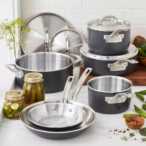 Viking Hard Anodized Stainless Steel 10-Piece Cookware Set