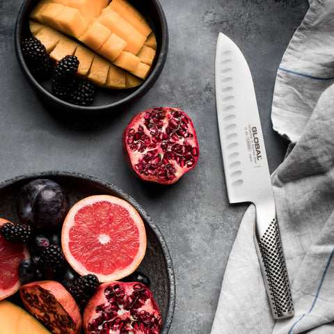 Global Hollow-Edge Santoku, 7"