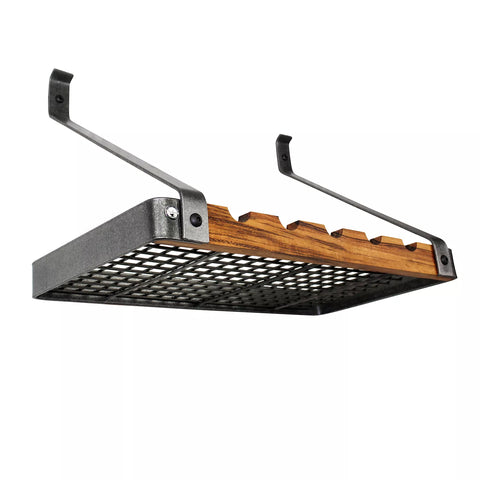 Enclume Hammered Steel & Tigerwood Signature Bookshelf Wine Rack