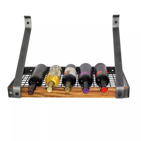 Enclume Hammered Steel & Tigerwood Signature Bookshelf Wine Rack