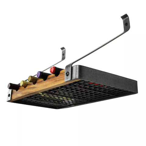 Enclume Hammered Steel & Tigerwood Signature Bookshelf Wine Rack