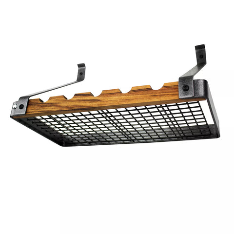 Enclume Hammered Steel & Tigerwood Signature Bookshelf Wine Rack