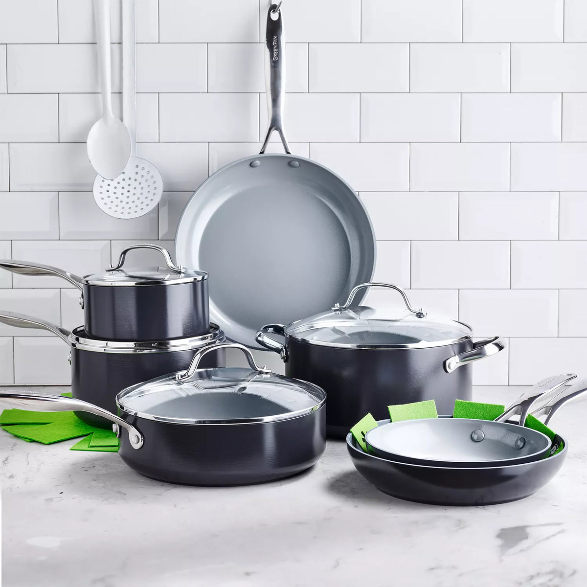 GreenPan Valencia Pro Ceramic Nonstick, Set of 10 + Bonus