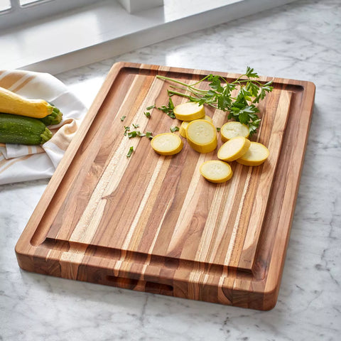 Teakhaus Heavy-duty Reversible Board with Juice Canal and Hand Grips