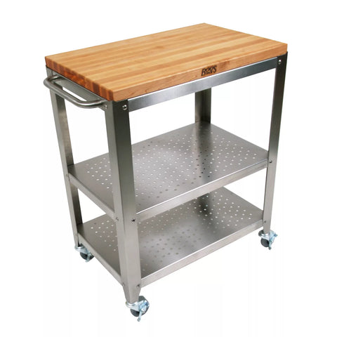 John Boos Maple Edge-Grain 1.5" Thick Butcher Block Table, 30" x 20" x 35"