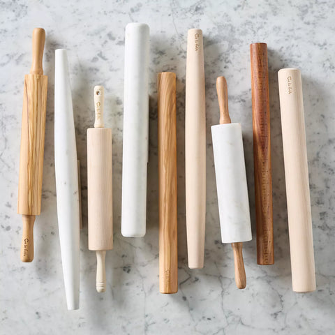 Sur La Table Marble Rolling Pin with Wooden Handles
