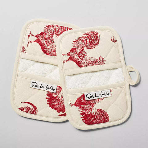 Sur La Table Rooster Mini Mitts, Set of 2
