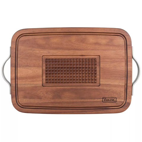 Viking Acacia Wood 20"x14" Carving Board with Handles