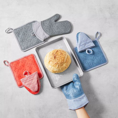 Sur La Table Silicone Striped Oven Mitt