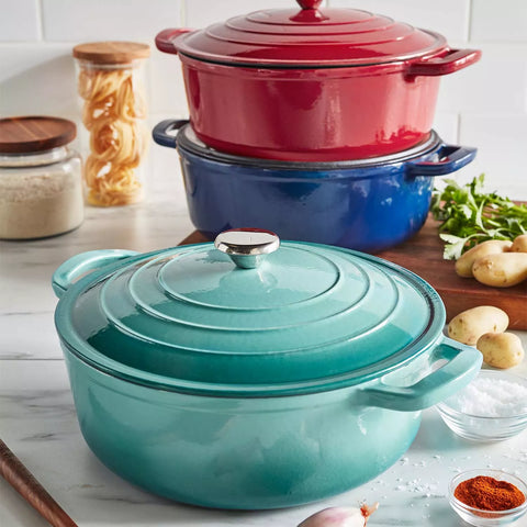Sur La Table Enameled Cast Iron Round Wide Dutch Oven, 7 qt.