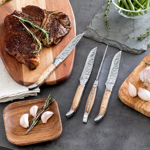 French Home Grande Connoisseur Laguiole Steak Knives, Set of 4
