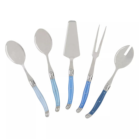 French Home Shades of Blue Laguiole Hostess Servers, Set of 5