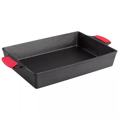 Lodge Cast Iron Casserole with Silicone Handles, 13" x 9"