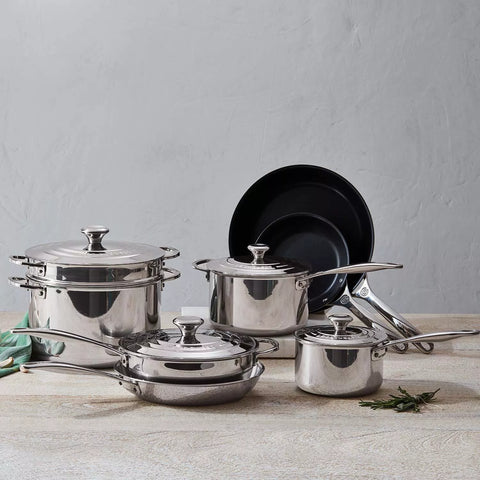 Le Creuset Signature Stainless Steel Mixed 12-Piece Cookware Set