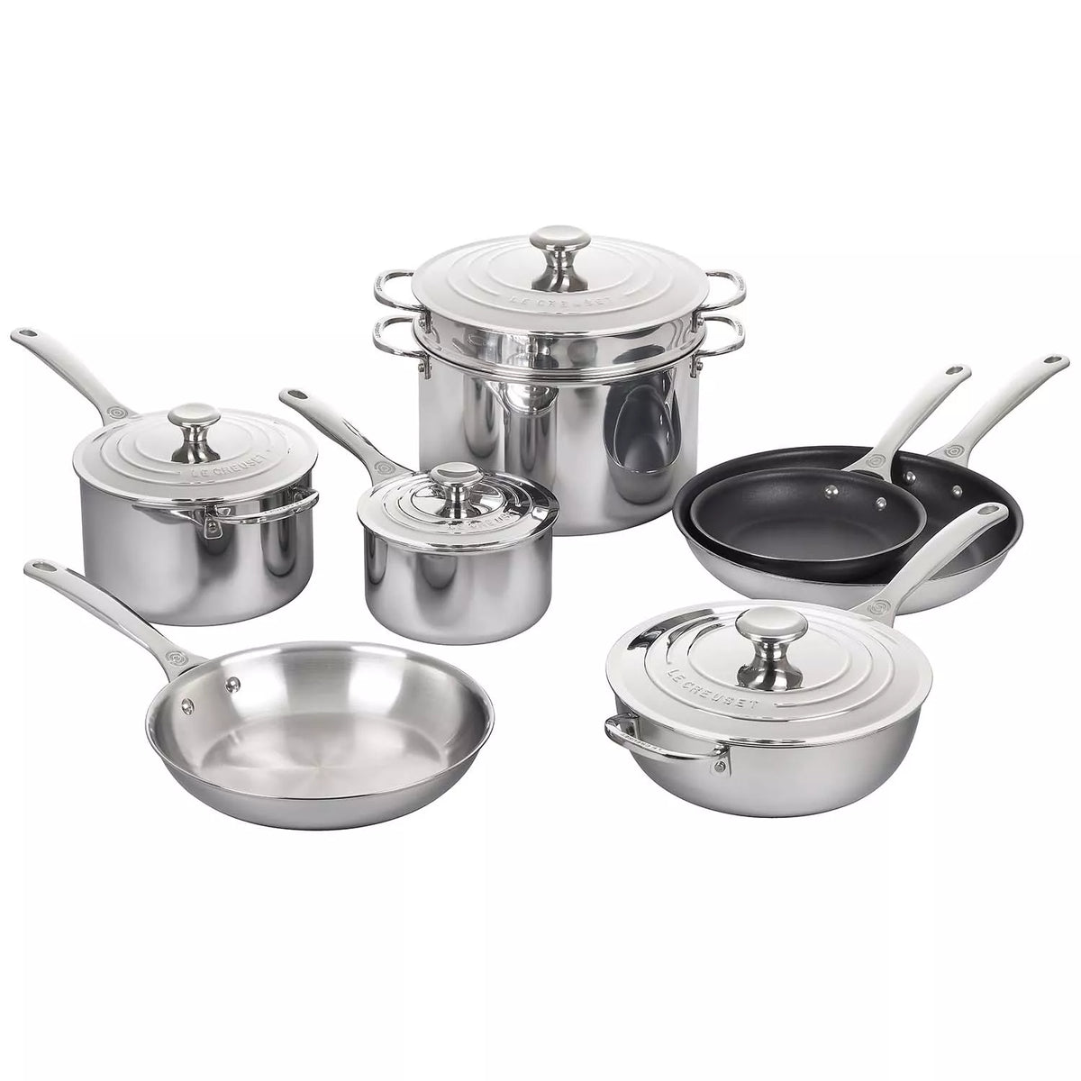 Le Creuset Signature Stainless Steel Mixed 12-Piece Cookware Set