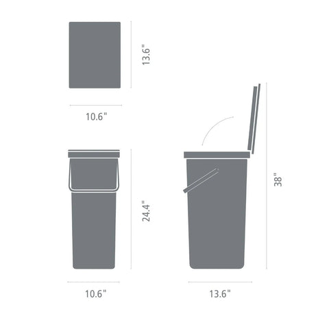 Brabantia Sort & Go Trash Bin, 40 L