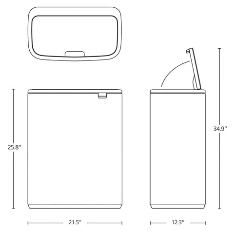 Brabantia Bo Touch Top Can, 60 L