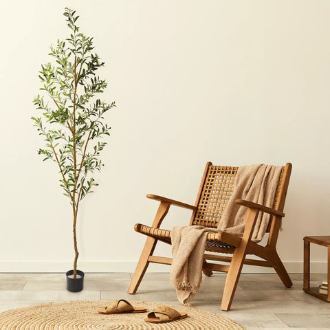 Nearly Natural Olive Silk Tree, 82"