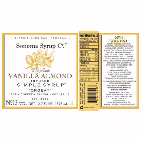 Sonoma Syrup Co. Vanilla Almond Syrup
