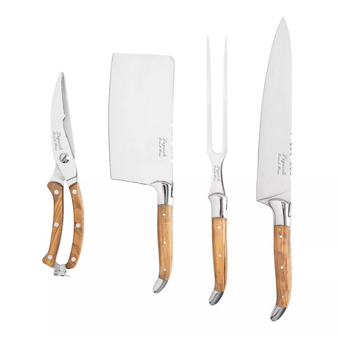 French Home Connoisseur Laguiole 4-Piece Professional Chef Knife Set