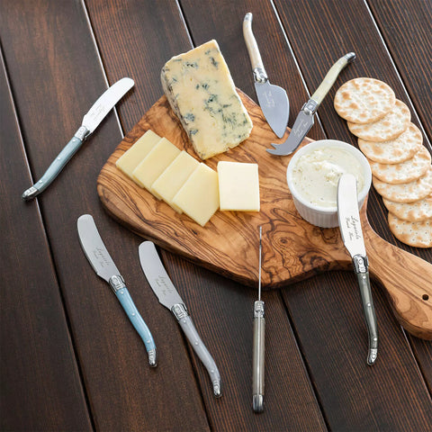 French Home Laguiole Mother of Pearl 7-Piece Cheese Knife Set