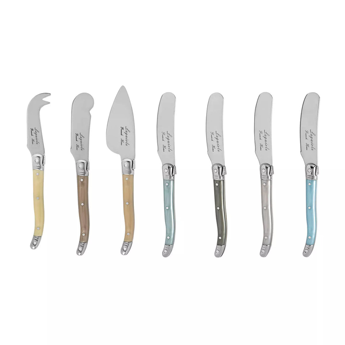 French Home Laguiole Mother of Pearl 7-Piece Cheese Knife Set