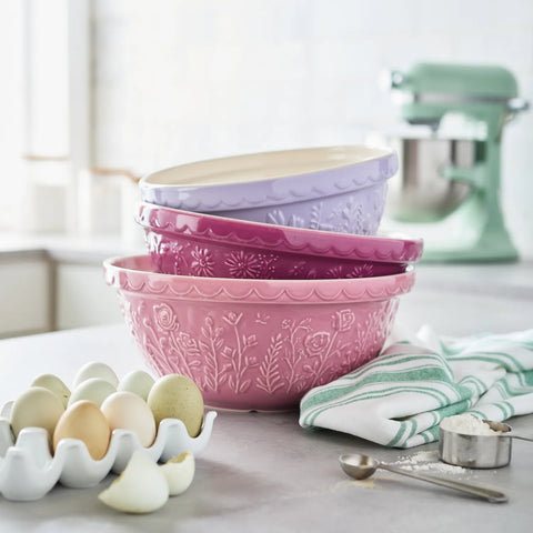 Mason Cash In the Meadow Rose Mixing Bowl, 4.25 qt.