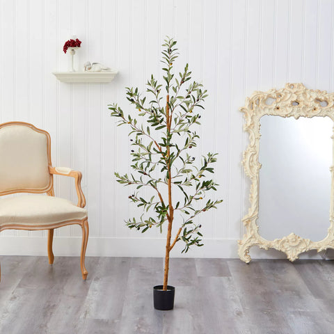 Nearly Natural Olive Silk Tree, 4.5'
