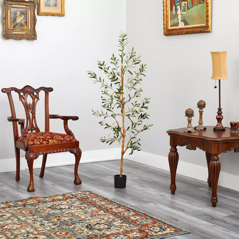 Nearly Natural Olive Silk Tree, 4.5'