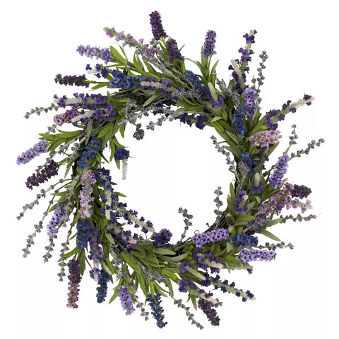 Nearly Natural Faux Lavender Wreath, 20"