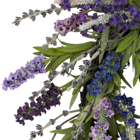 Nearly Natural Faux Lavender Wreath, 20"