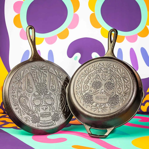 Lodge Cast Iron Xolo Sugar Skull Griddle