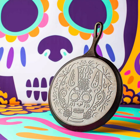 Lodge Cast Iron Xolo Sugar Skull Griddle