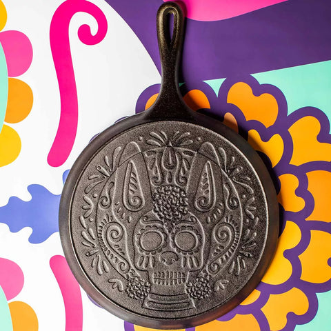 Lodge Cast Iron Xolo Sugar Skull Griddle