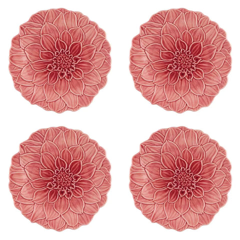 Bordallo Pinheiro Maria Flor Dahlia Fruit Plates, Set of 4